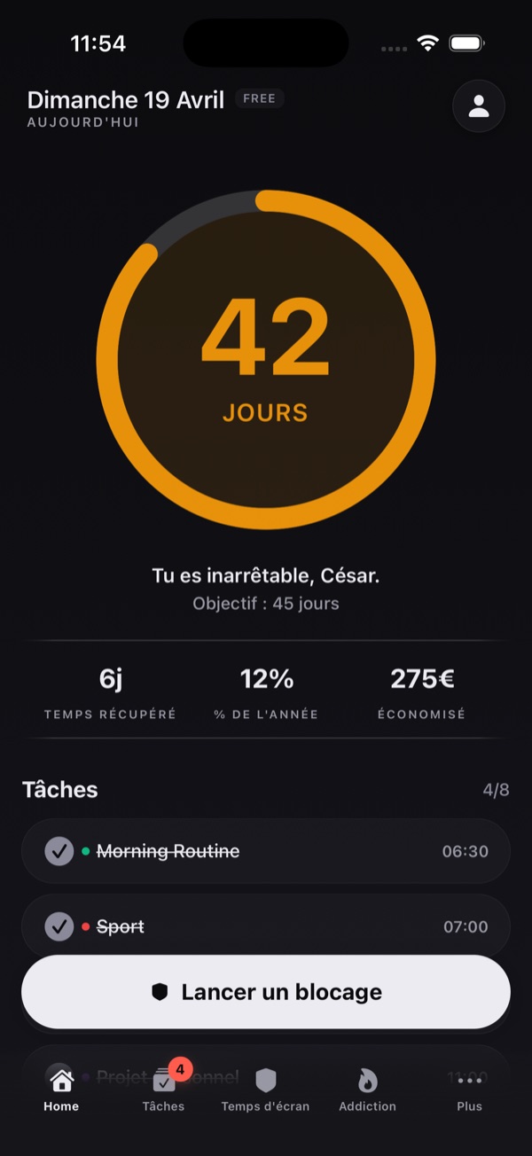 Momentum — tableau de bord